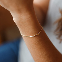 Bracelet en acier inoxydable plaqué or, chaîne cubaine tendance, nouvelle collection de bijoux, 4 mm, minimaliste, fin