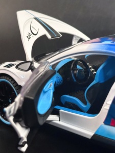 Voitures miniatures en métal 1:18 <span class=keywords><strong>Bugatti</strong></span> <span class=keywords><strong>Divo</strong></span> avec revêtement de course, son et lumière, portes ouvrables, direction des roues avant, modèle de voiture en métal - Product Image 2