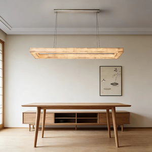 Lámpara Colgante LED de Alabastro Cuadrada Moderna Americana para Comedor, Sala de Estar, Hotel de Lujo - Product Image 5