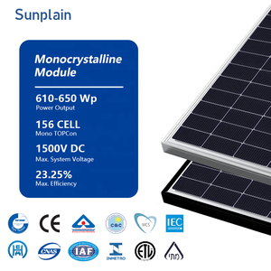 Panel <span class=keywords><strong>Solar</strong></span> de 610W, 620W, 630W, 640W, 650W, 1500VDC, IP68, Larga Duración, Mono TOPCon, 156 Celdas, Panel <span class=keywords><strong>Solar</strong></span> Fotovoltaico de Alta Eficiencia para Uso Doméstico - Product Image 1