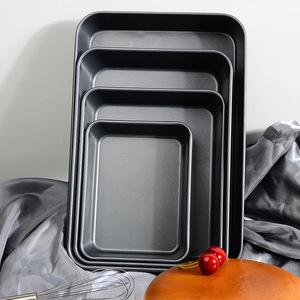 Moule de cuisson rectangulaire multi-tailles en acier au carbone antiadhésif avec revêtement Téflon pour gâteaux, biscuits et pains – Ustensile de cuisson pour four de cuisine - Product Image 1