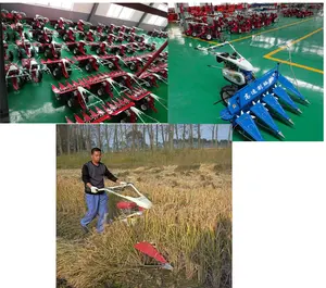 Rice straw cutting and drying equipment Gasoline mobile rice harvester Agricultural straw dumping machine