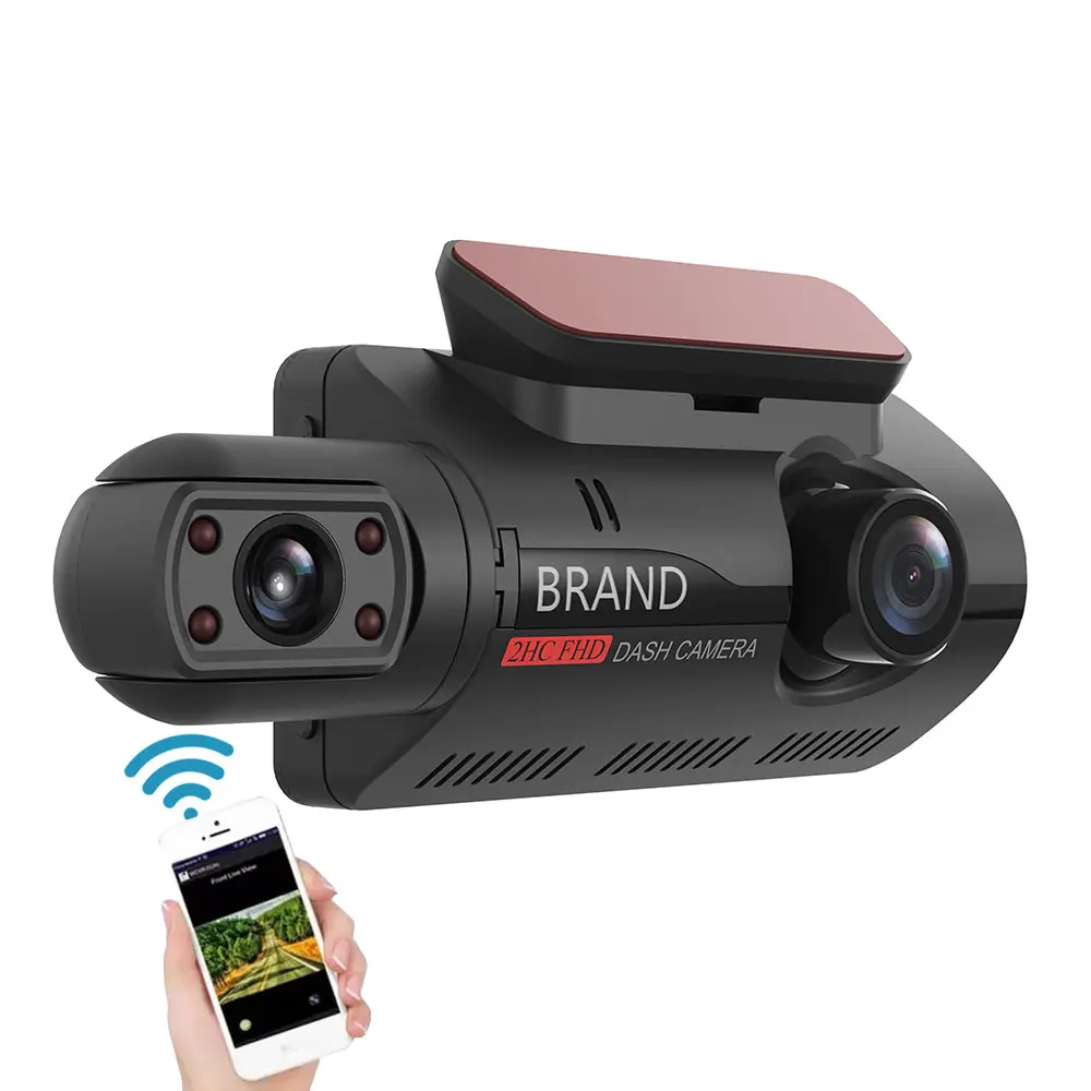 Loop Recording 24h parking monitor 3.5" IPS Screen Front+inside recording FHD 1080P with IR Night vision 32GB Card Dual Dash Cam