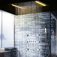 Ensemble de robinets mitigeurs thermostatiques en laiton, pour salle de bains, douche de pluie, à LED, Jets muraux complets, plafond d'hôtel