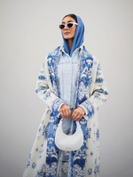 NOUVELLE Abaya plissée en polyester grande taille faite à la main pour femme, style modeste saoudien, luxe de Dubaï, mode musulmane africaine d'été, robe ouverte de mariage