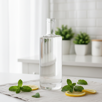 Bouteille en verre vide pour spiritueux, échantillon gratuit, 500ml 700ml 750ml 1000ml, pour Vodka, Gin, Rhum, Tequila, avec bouchons