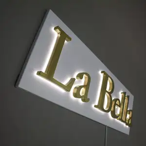 Letras de logotipo personalizadas para decoração, letras 3d de metal e acrílico para arte em loja