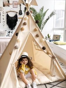 Maison de jeux intérieure montesori en bois pour enfants <span class=keywords><strong>tipi</strong></span> tente de crèche <span class=keywords><strong>lit</strong></span> simple pour bébé avec tente - Product Image 3