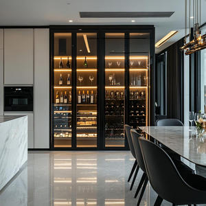 Wine Shop Store Décoration d'intérieur Armoire à <span class=keywords><strong>vin</strong></span> en acier inoxydable personnalisée pour <span class=keywords><strong>cave</strong></span> à <span class=keywords><strong>vin</strong></span> d'hôtel domestique - Product Image 2