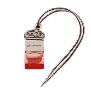 8ml Refillable Empty Square Glass <b>Car</b> Hanging Pendant Fragrance Perfume Aromatherapy <b>Diffuser</b> Bottle With Silver Metal Cap - Product Image 3
