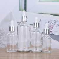 Flacon compte-gouttes en verre transparent dépoli pour huiles essentielles, 10 ml, flacon vide pour cosmétiques et liquides originaux