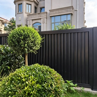 Clôture à persiennes en aluminium résistante aux intempéries pour jardin et balcon, revêtement noir en poudre, usage résidentiel extérieur