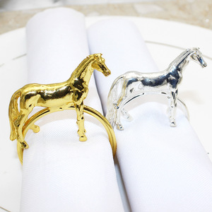 All'ingrosso <span class=keywords><strong>oro</strong></span> argento metallo 3D cavallo <span class=keywords><strong>portatovaglioli</strong></span> supporto per la decorazione della tavola di carnevale - Product Image 1