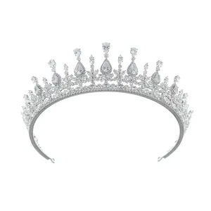 Sweet Wedding Hair Jewelry Accessories Zircon Fancy Pageant Prom Bridal Crown Tiara For Women