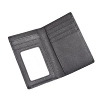 Nouvelle pochette à quantité minimale de commande bas pour hommes simple petit porte-carte avec logo porte-carte d'identité en cuir saffiano