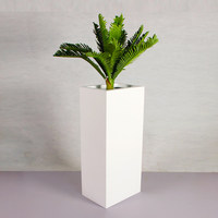 Pots et jardinières en fibre de verre pour l'extérieur, grands bacs à fleurs rectangulaires blancs pour la cour, terrasse, sur mesure