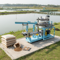 Nouvelle ligne de production d'extrudeuses automatiques de granulés d'aliments aquatiques pour poissons, machine de fabrication d'aliments flottants et coulants pour crevettes et carpes