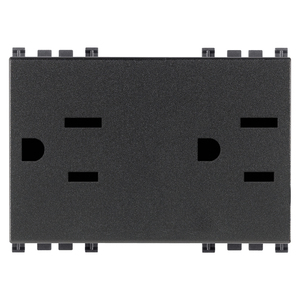 เต้ารับไฟฟ้าแบบ 2P+T 15A USA+SASO สีเทา ขนาด 5.3x3.9x7.6 ซม. จำนวน 2 ช่อง - Product Image 1