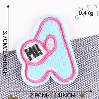 Patch brodé en tissu, vente en gros, 26 lettres anglaises, patch adhésif personnalisé, accessoires vestimentaires animaux de dessin animé