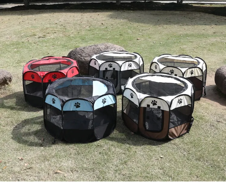 Custodia per il trasporto di box per animali domestici pieghevole portatile ciotola da viaggio pieghevole usa copertura per ombra rimovibile resistente all'acqua cani gatti