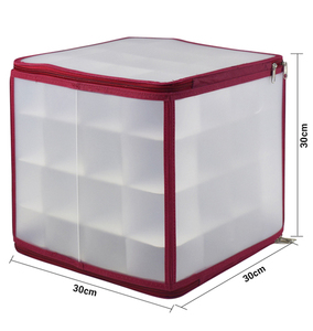 Offre Spéciale tissu pliable 64 ornements de vacances boîte de rangement de noël transparente avec fermeture éclair pour l'organisation de la maison - Product Image 2