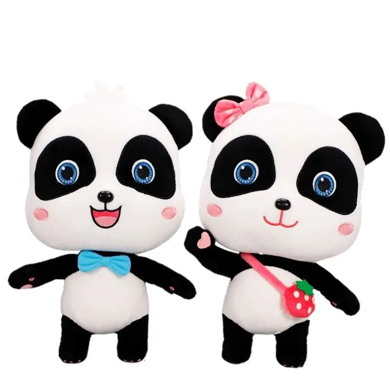 Custom Red Peluche Panda Stuffed Animal Softs Panda Teddy Bear Plush Toy 2023 Kawaii Panda Plush Pillow For Sale