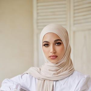 Solid Color Liquid <b>Jersey</b> <b>Hijab</b> Soft Flowy <b>Hijab</b> for Muslim Women Formal Party Casual Daily Wear Scarves shawls - Product Image 1