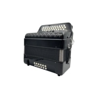 SEASOUND Instrument d'accordéon professionnel à 34 boutons 12 basses et 3 registres JB3412B Acordéon diatonique OEM en celluloïd noir JB3412B