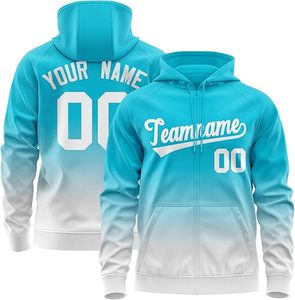 Sudadera con capucha y cremallera degradada por sublimación personalizada para hombre, chaqueta universitaria con nombre de equipo impreso en 3D, sudadera de forro polar estilo streetwear con capucha - Product Image 1