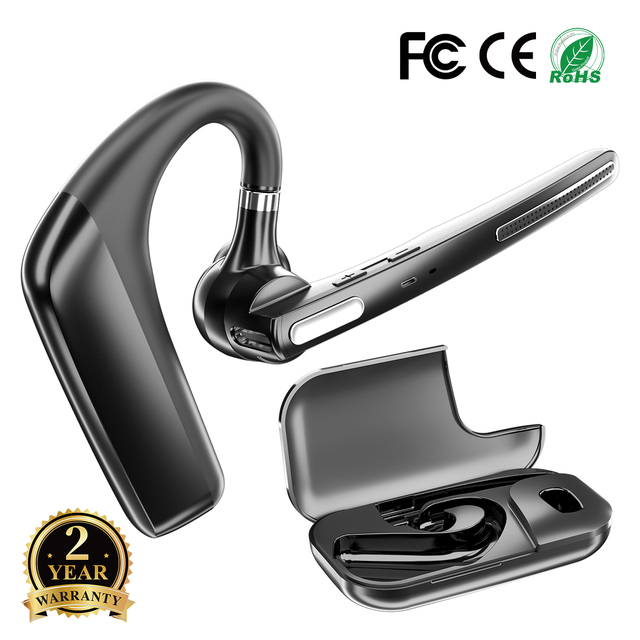 Single Ear Business Wireless Headphones With Mic ENC Noise Cancelling Headset for PC Laptop Trucker Office Online Meetings