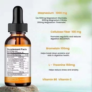 Gotas líquidas de glicinato de magnesio OEM para aliviar el estrés, suplemento vitamínico de fibra tranquila para dormir más profundo para adultos y mujeres embarazadas - Product Image 2