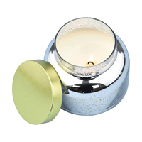 Individuelle luxuriöse große natürliche Aroma-Sojawachs-Chrom-Quartz-Glas-Glas-Kerze mit Golddeckel für Zuhause Aromatherapie Hochzeitsfeier