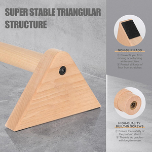 Gói mới của 2 gỗ rắn đẩy lên đứng song song thanh song Hỗ trợ các bài tập thể dục mềm dẻo và sức mạnh cơ thể trên - Product Image 3