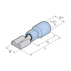 Conector de cable de pala aislado de vinilo de desconexión rápida hembra Terminal de crimpado eléctrico 12-10 AWG 6,3mm