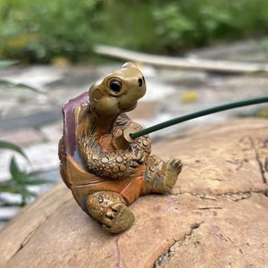 Estatua Creativa de Tortuga Pesca con Cuerda, Linda Figura de Resina de Tortuga Simulada, Escultura de Animal, Adorno para Decoración de Jardín y Hogar al Aire Libre - Product Image 5