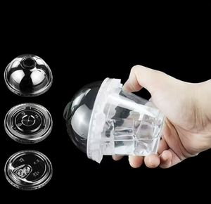 Couvre-gobelets en plastique PET transparent à paroi simple, jetables, avec film d'étanchéité, impression personnalisée du logo, 8oz, 10oz, 12oz, 16oz, 24oz, 32oz - Product Image 1