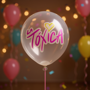 Palloncini Trasparenti Toxica in Foil, Riempiti di Elio, per Decorazioni Matrimoni e Feste di Compleanno, Palloncini Stampati a Bolle, 12 Pezzi - Product Image 2