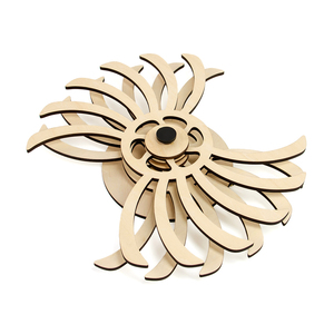Décoration murale 3D Unique, Sculpture cinétique découpée au laser, mécanisme en bois pour faire tourner l'<span class=keywords><strong>art</strong></span> à la main - Product Image 4