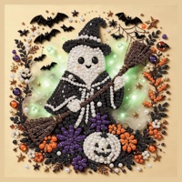 Kit de peinture diamant 5D gothique Halloween, motif Manoir hanté, avec couverture complète, pour décoration murale festive fantaisiste