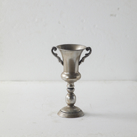 Vase Trompette en Métal Argenté Style Vintage 2026 – Décoration Florale de Centre de Table de Mariage, Idéal comme Pot de Fleurs Élégant