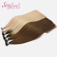 Extensions de cheveux K Tip Flat Kip à kératine pré-collée, double trame, 100% Remy vierges bruts européens, toutes couleurs