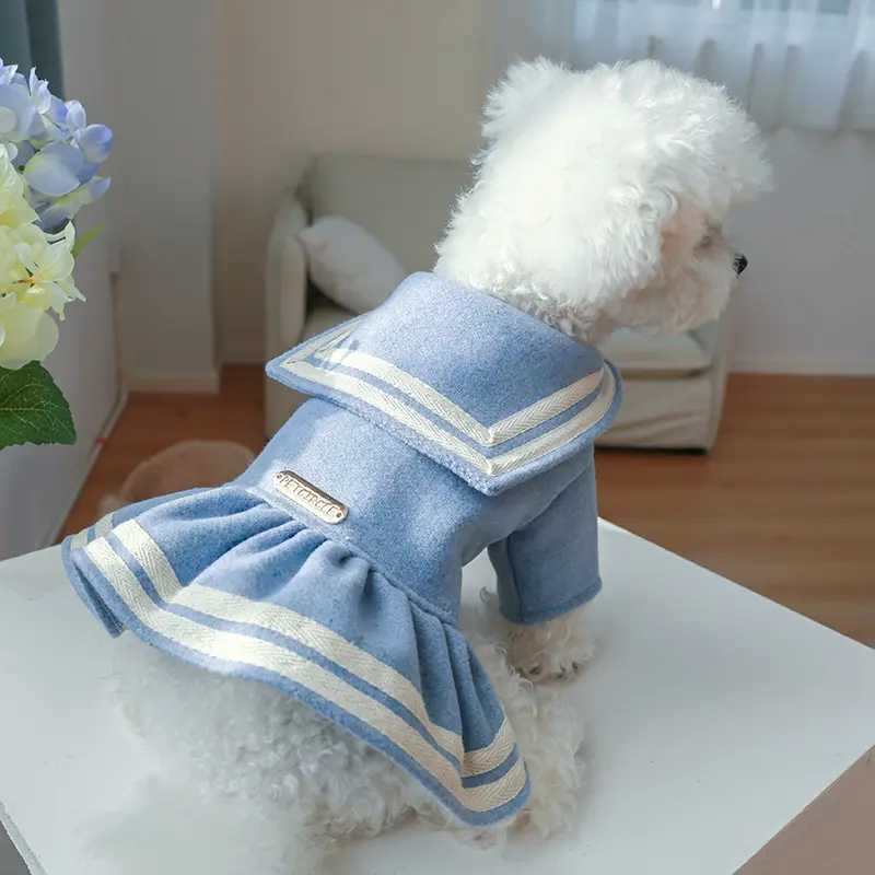 2022ファッション犬学生ドレスチェック柄ペットセータードレス秋冬用