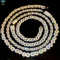 Collar de Cadena Infinito Chapado en Oro de 18K con Diamantes Moissanite VVS, Estilo Hip Hop, Personalizado, Venta al por Mayor, Envío Directo
