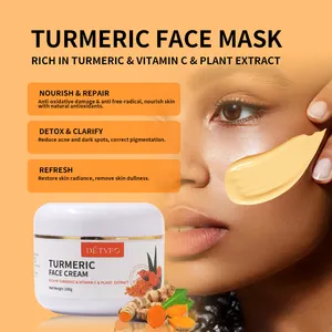 Private Label Skin Lightening Organic Dark Spot Removal Anti Acne Whitening Turmeric Face Cream For Acne Treatment
