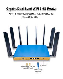 WIFI6 4g 5g routeur 1800Mbps <span class=keywords><strong>2</strong></span>.4G 5.8G double Modem 4G 5G double carte SIM 4G 5G routeur wifi sans fil - Product Image 2