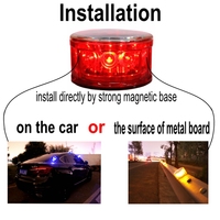 Feux de signalisation routière à LED solaires magnétiques ronds à 12 LED, en plastique, indice de protection IP68, pour utilisation sur autoroute