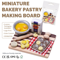 Miniature en résine DIY : Ensemble de cuisine pâtissière pour maison de poupée, avec rouleau à pâtisserie, moule à muffins et bol à œufs
