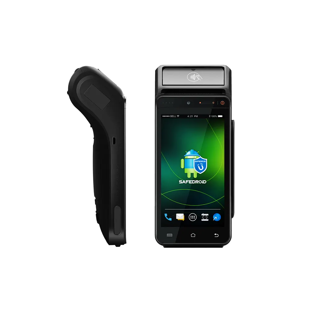 5.5inch Android 12 Wireless Barcode Scanner with Printer handheld PDA Mobile Data Terminal