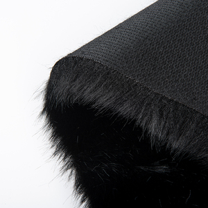Tessuto in pelliccia sintetica in poliestere 100% di colore nero di pelliccia di visone tessuti in pelliccia di volpe per sciarpe con cappuccio, poncho invernali, pullover da donna - Product Image 6