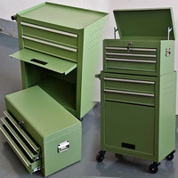 Kit de combinación de caja de herramientas rodante de garaje de metal verde ODM Factory Machine Shop Gabinete de rodillos OEM para almacenamiento de herramientas